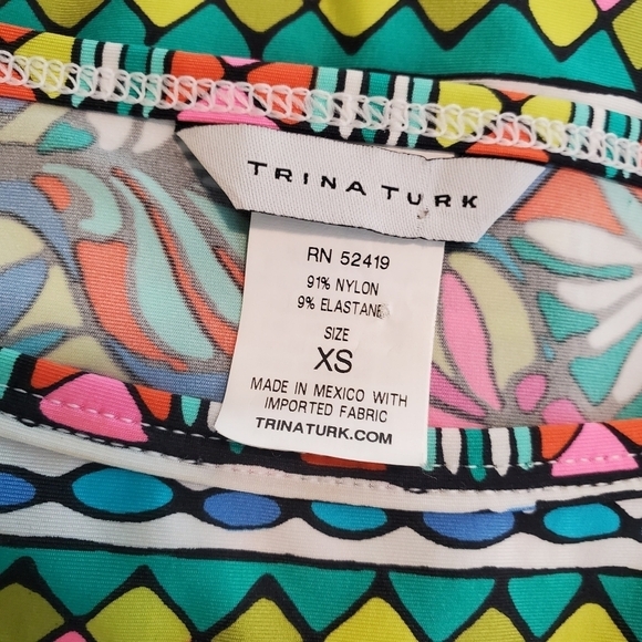 Trina Turk Swimsuit Coverup, poolside, Beachwear, tropical, colorful Size xs - Picture 9 of 11